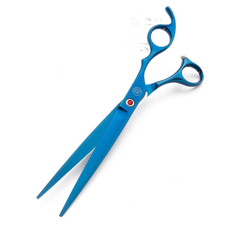 Moontay Professional 8.0" Dog Grooming Scissors Set, 4-pieces Straight, Upward Curved, Downward Curved, Thinning/Blending Shears for Dog, Cat and Pets, JP Stainless Steel, Blue - Image 5